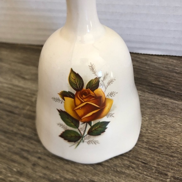 Vtg Ceramic Bell with Rose Design - Picture 3 of 11